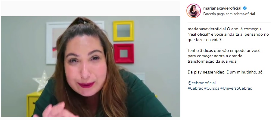 Mariana Xavier protagoniza campanha digital do CEBRAC