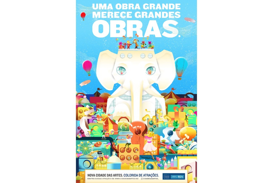 Cidade das Artes vira elefante colorido em nova campanha criada pela MullenLowe Brasil