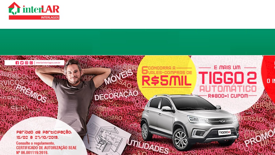 Shopping Interlar Interlagos sorteará um carro Tiggo 2 0km e seis vales-compras de R$ 5 mil