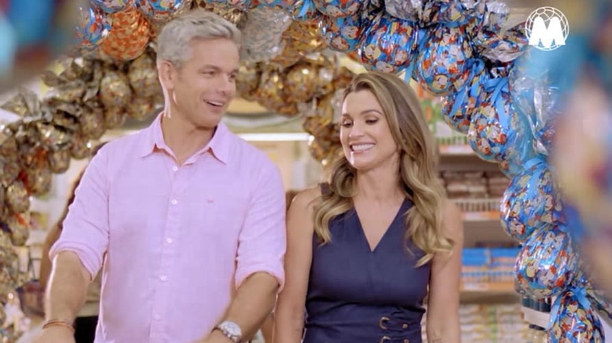 Flávia Alessandra e Otaviano Costa estrelam campanha  de Páscoa do Supermercados Mundial