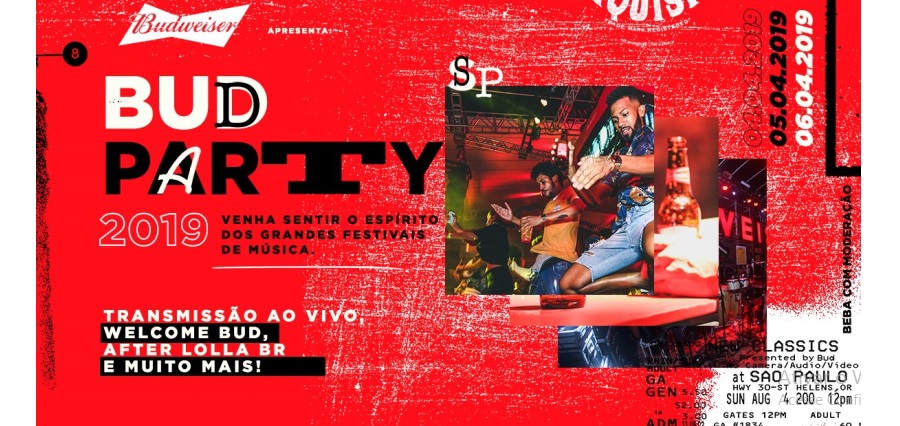 Budweiser leva o Lollapalooza Brasil para bares de São Paulo com a Bud Party