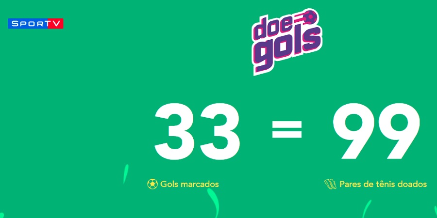 SporTV lança campanha ‘Doe Gols’, que irá doar pares de tênis a cada gol do Campeonato Brasileiro