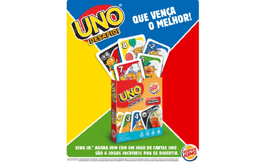 Em parceria com a Mattel, Burger King traz para o King Jr. o jogo UNO