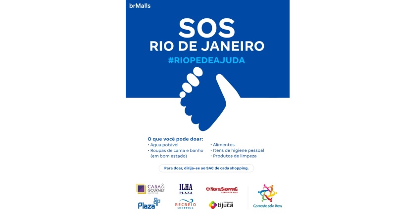 brMalls mobiliza shoppings para arrecadar donativos às vítimas das chuvas no Rio