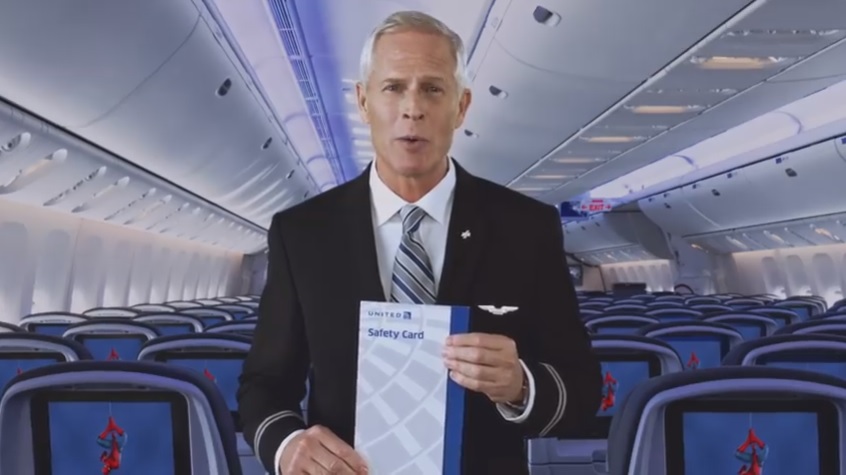 United Airlines apresenta novo vídeo de segurança em parceria com Homem-Aranha
