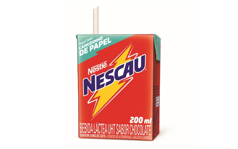 Nescau lança nova embalagem com canudo de papel reciclável