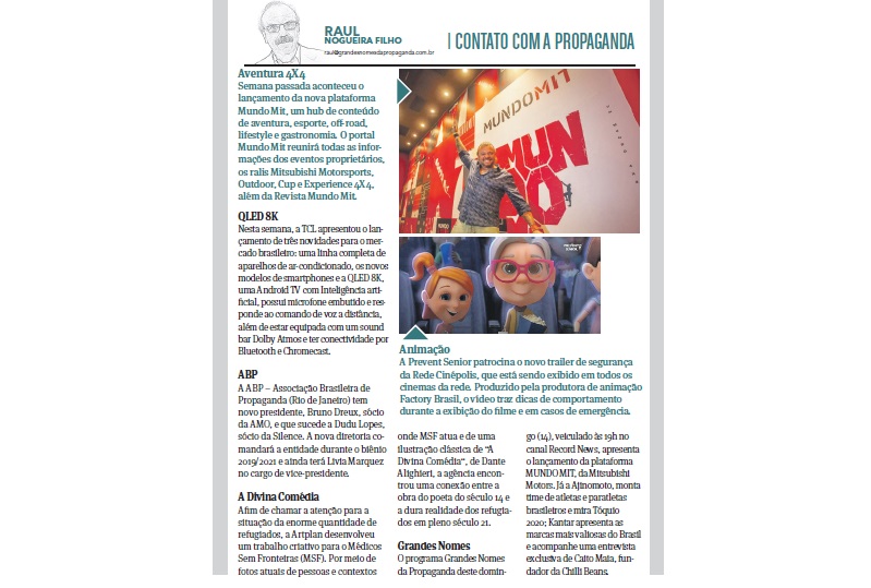 Confira os destaques da coluna ‘Contato com a Propaganda’ no jornal Folha de Alphaville desta sexta (12)