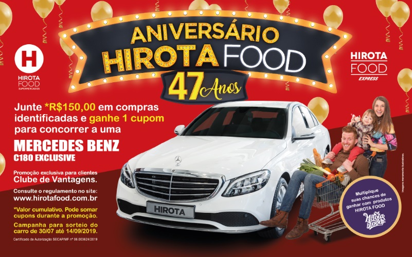 Em comemoração ao 47º aniversário, Hirota sorteia uma Mercedes Benz para clientes da rede