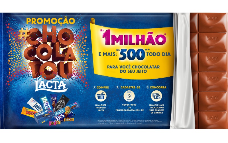 #Chocolatou: Lacta lança promoção com prêmio milionário