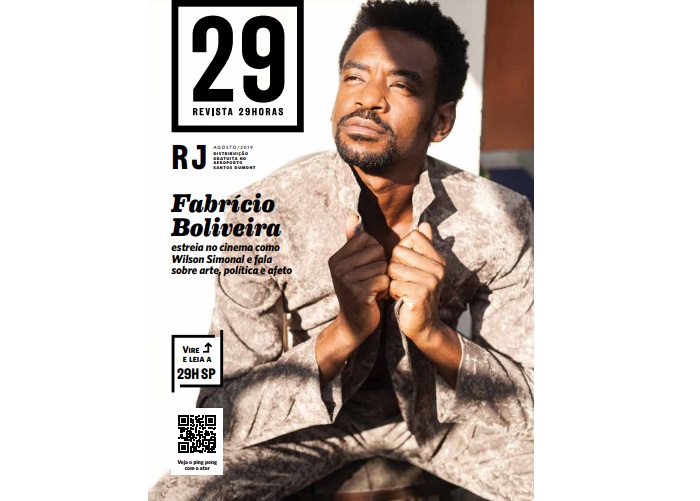 Revista 29HORAS de agosto traz uma entrevista exclusiva com o ator Fabrício Boliveira