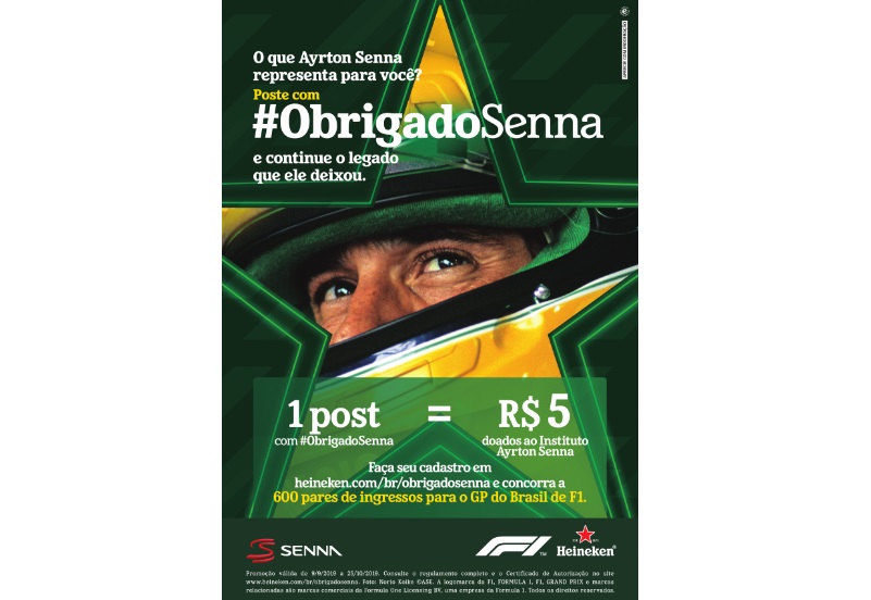 #ObrigadoSenna: Heineken convida brasileiros a homenagear Ayrton Senna