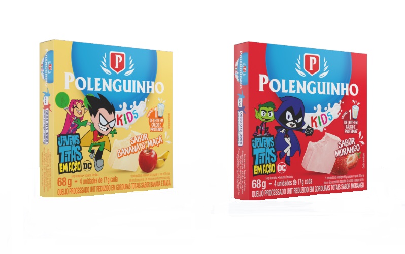 Polenghi lança Polenguinho Kids com polpa de frutas e embalagem com “Os Jovens Titãs em Ação