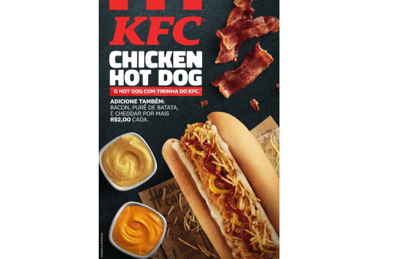 KFC lança versão repaginada de hot dog com tirinha de frango
