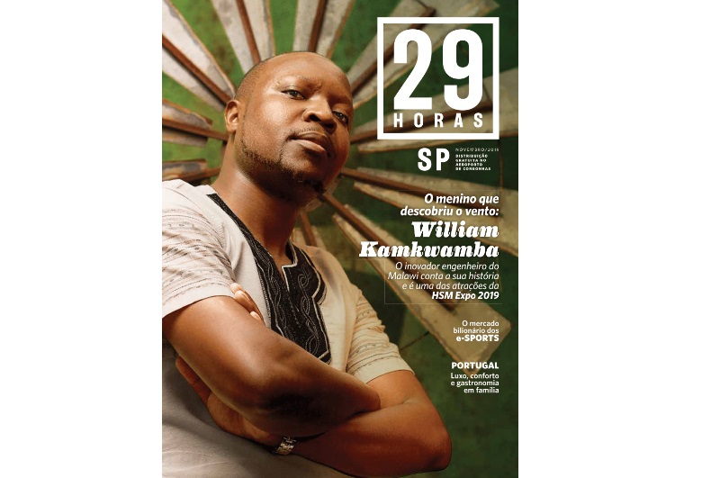 Revista 29HORAS de novembro traz uma entrevista exclusiva com William Kamkwamba