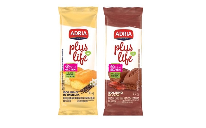 Adria Plus Life lança biscoitos e bolinhos sem glúten