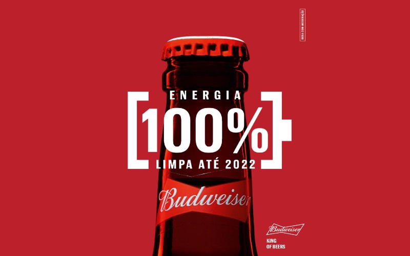 Budweiser será 100% produzida e distribuída com energia limpa no Brasil