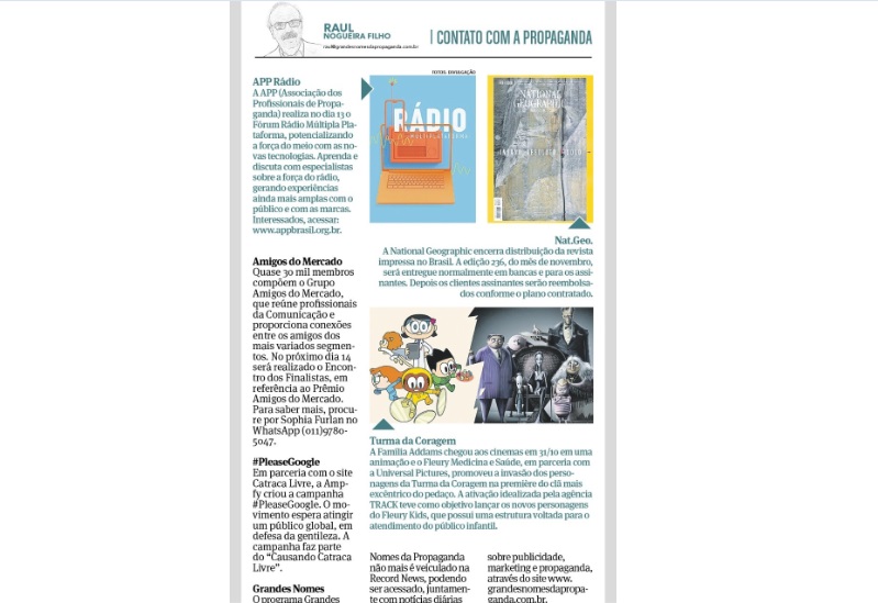 Confira os destaques da coluna ‘Contato com a Propaganda’ no jornal Folha de Alphaville desta sexta (08)