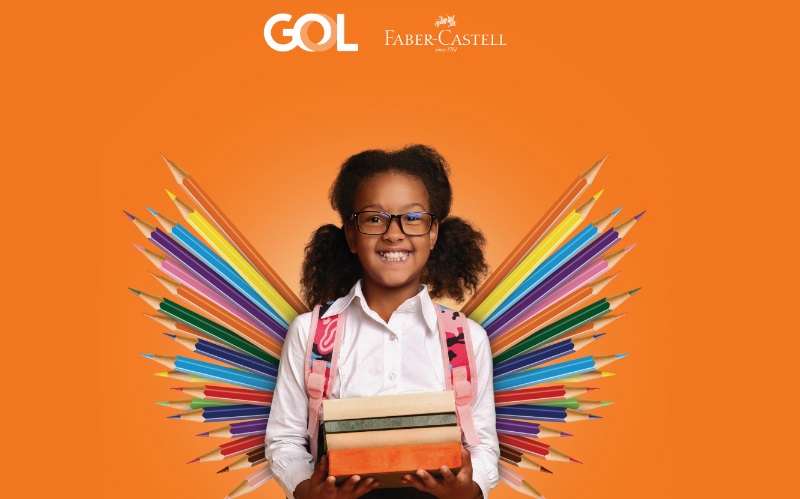 GOL e Faber Castell incentivam a doação de materiais escolares nas aeronaves
