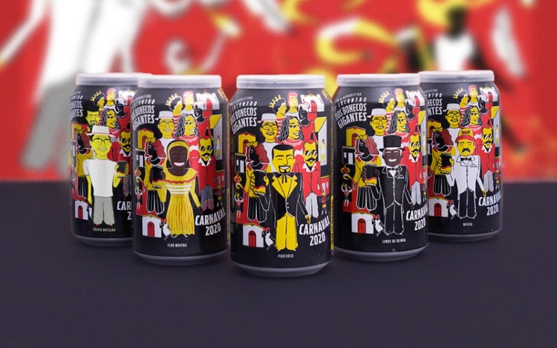 Embalagem temática das latas de Pitú faz  homenagem ao Desfile de Bonecos Gigantes de Olinda