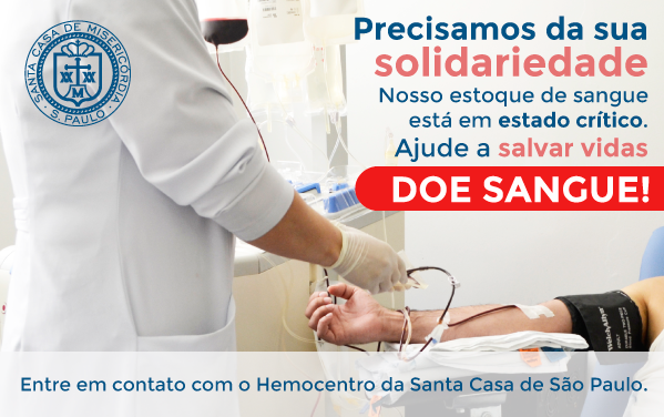 Hemocentro da Santa Casa de São Paulo precisa de doadores de sangue