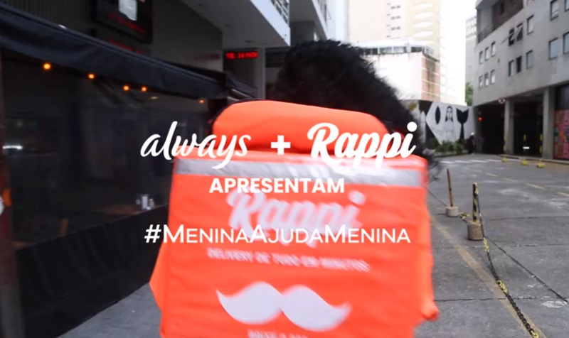 Always lança a campanha “Menina ajuda Menina” com parceria da Rappi