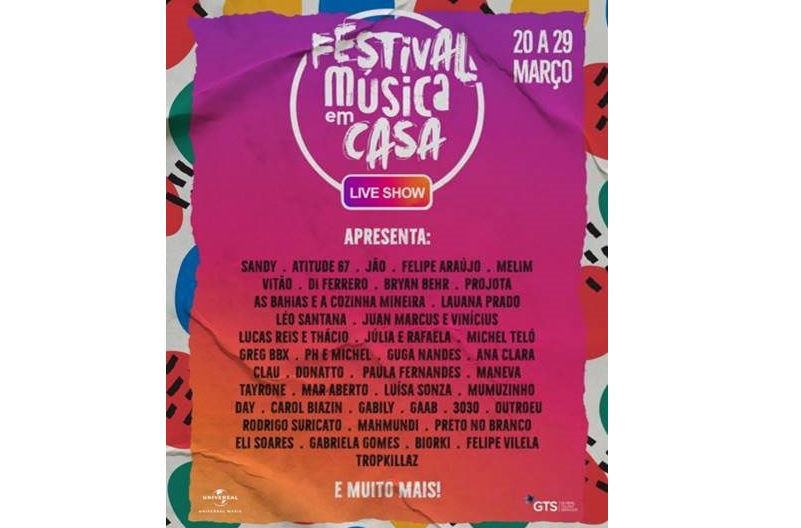 Universal Music e GTS promovem o “Festival Música em Casa”