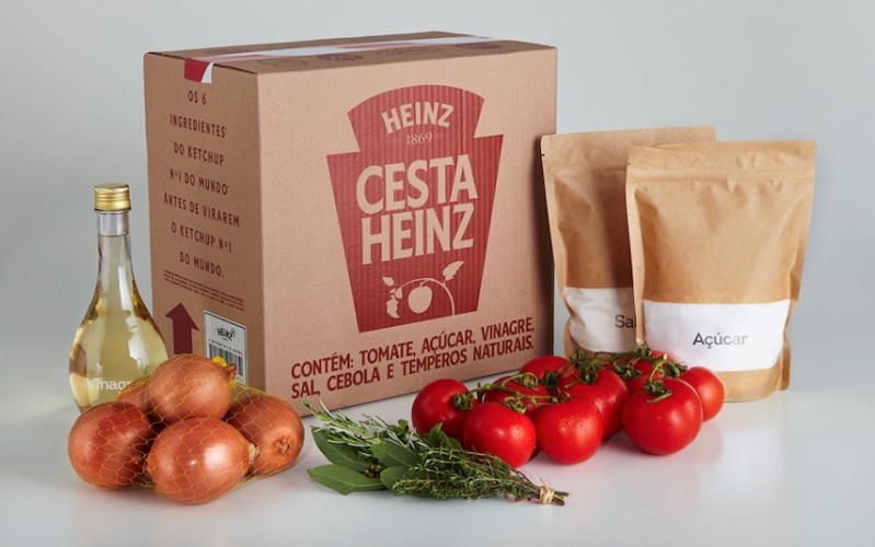 Heinz transforma ingredientes de seu Ketchup em cestas de doação