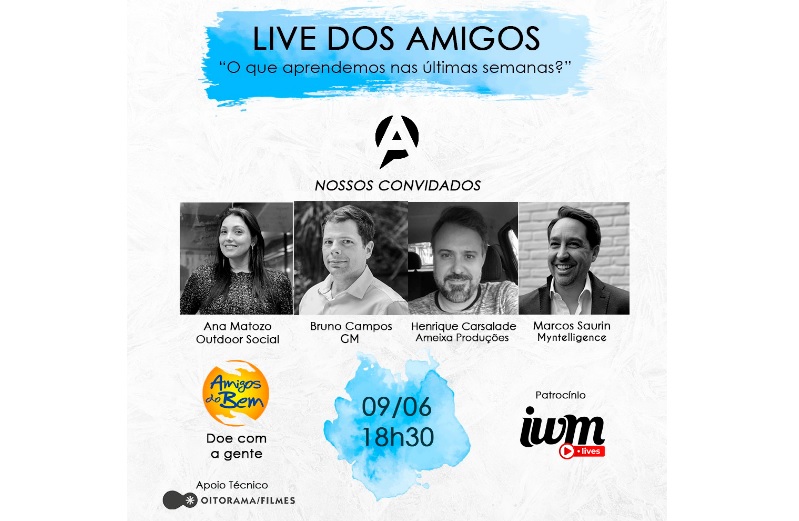 Live do Amigos recebe Ana Matozo, Bruno Campos, Marcos Saurin e Henrique Carsalade