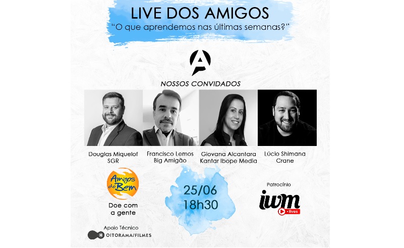 Live dos Amigos recebe Douglas Miquelof, Francisco Lemos, Giovana Alcantara e Lúcio Shimana