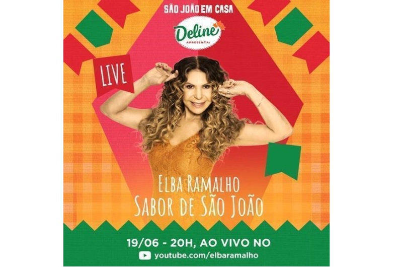 Deline apresenta live de São João com Elba Ramalho