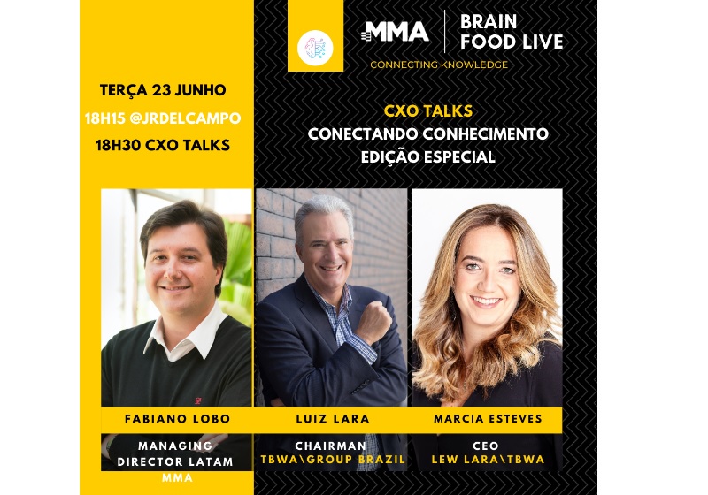 MMA promove encontro de ícones da publicidade em lives do projeto “MMA Brainfood Live – Conectando Conhecimento”