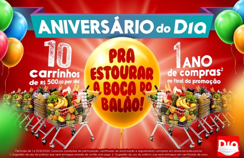 DIA Supermercados comemora 19 anos no Brasil com sorteios diários para os clientes