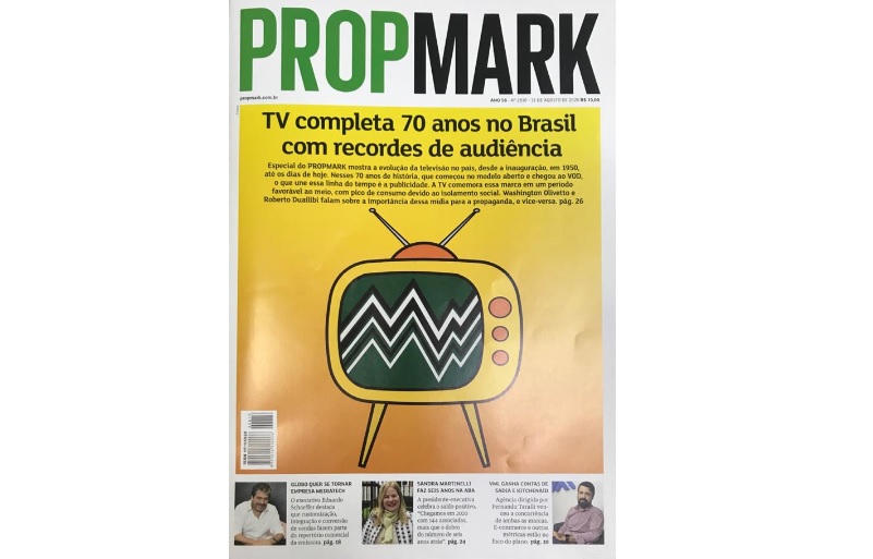 Jornal PropMark traz matéria especial sobre os 70 anos da TV no Brasil