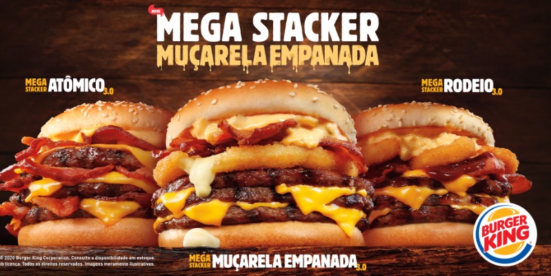 Burger King lança Mega Stacker com muçarela empanada
