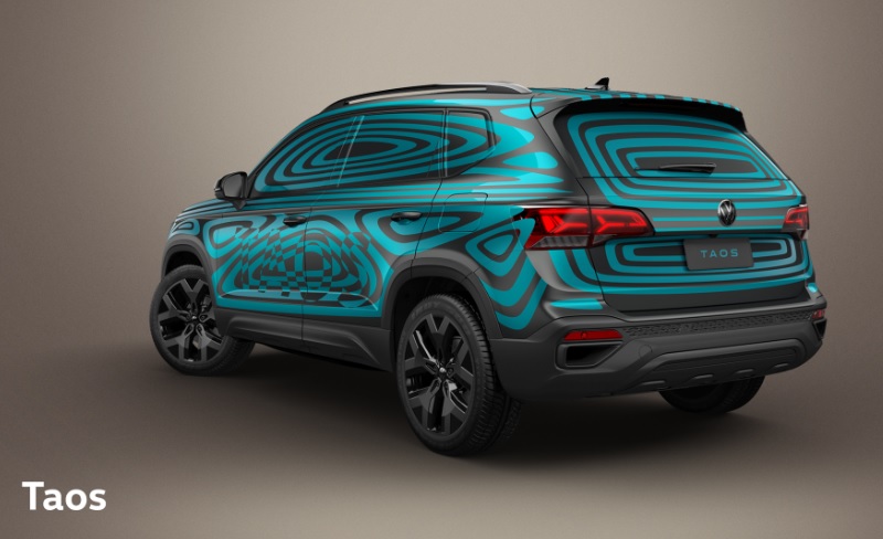 Volkswagen apresenta o Taos com uma camuflagem vibrante