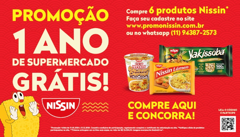 Nissin lança promoção de um ano de supermercado grátis