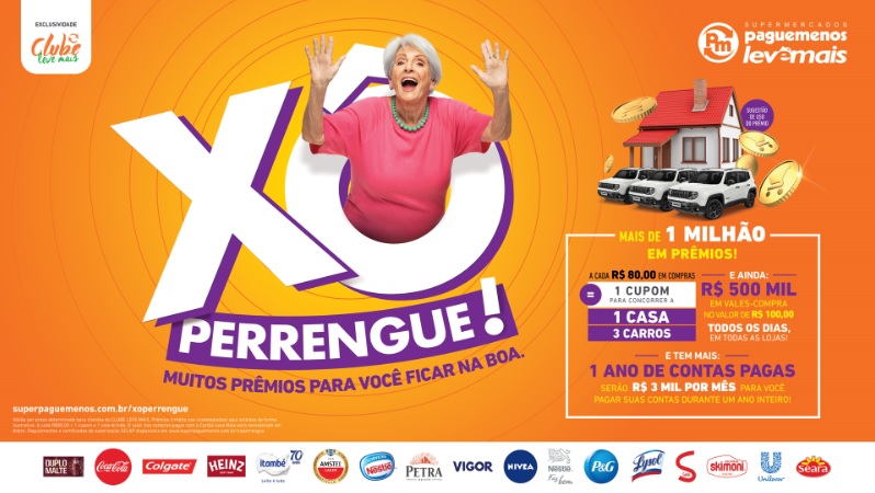 Campanha ‘Xô, Perrengue’ da Rede de Supermercado Pague Menos premia clientes