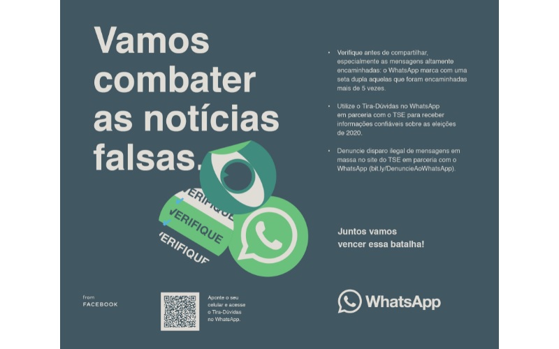 WhatsApp lança campanha de combate a notícias falsas