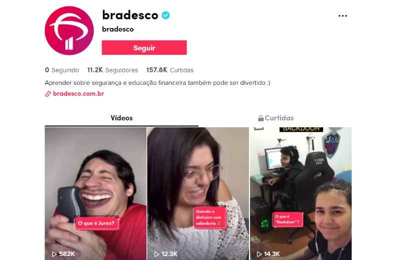 Bradesco expande sua presença em Redes Sociais e cria perfil no TikTok