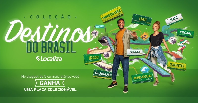 Promoção Destinos do Brasil da Localiza presenteia clientes com placas colecionáveis com gírias de cada região