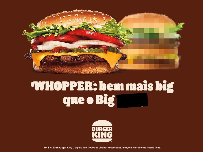 Burger King tira sarro do tamanho do seu próprio sanduiche em campanha