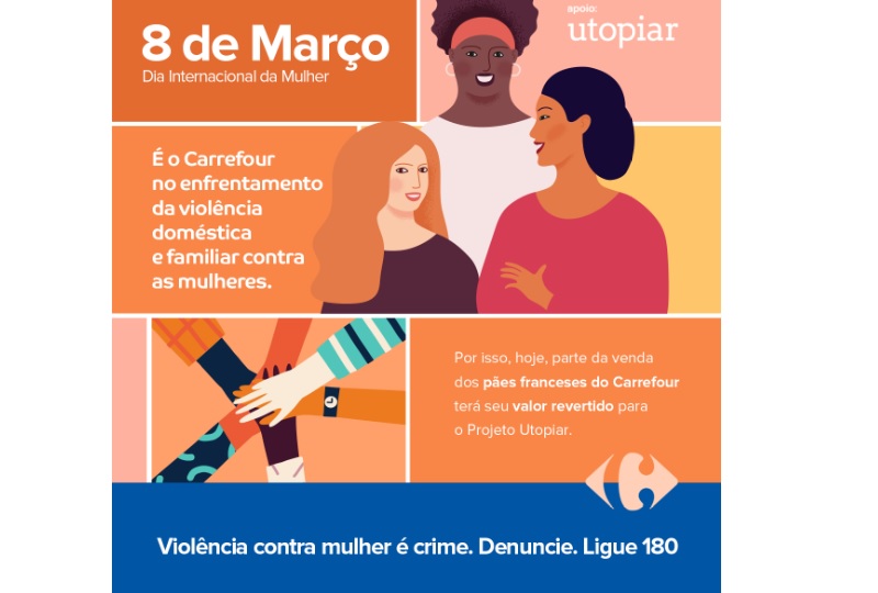 Carrefour realiza campanha de apoio ao enfrentamento à violência contra a mulher