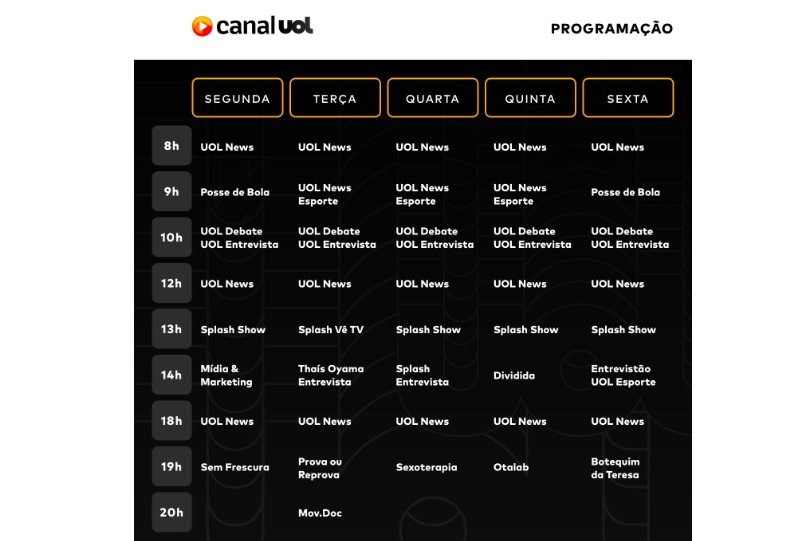 Canal UOL estreia programação diária em vídeo