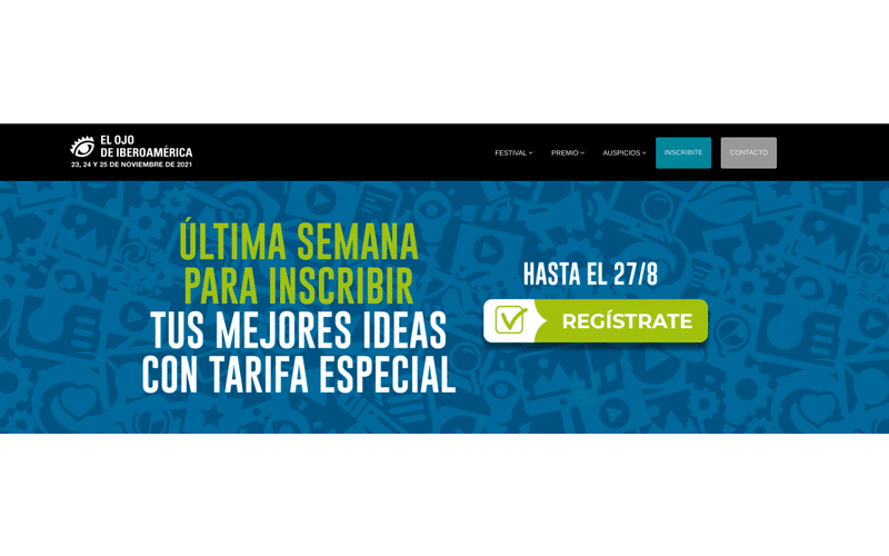 El Ojo de Iberoamérica anuncia a última semana para inscrições