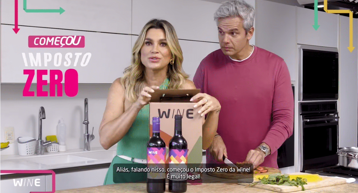Wine lança campanha “Imposto Zero” com Flávia Alessandra e Otaviano Costa