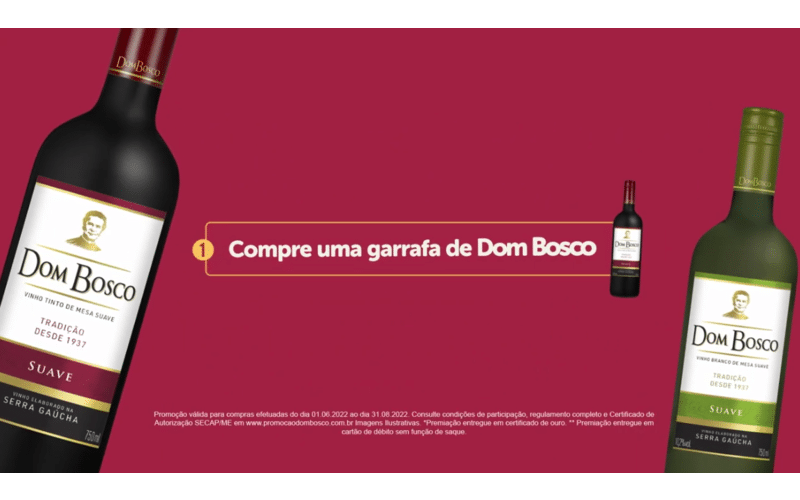 Vinho Dom Bosco lança campanha “Seu dom merece um prêmio”