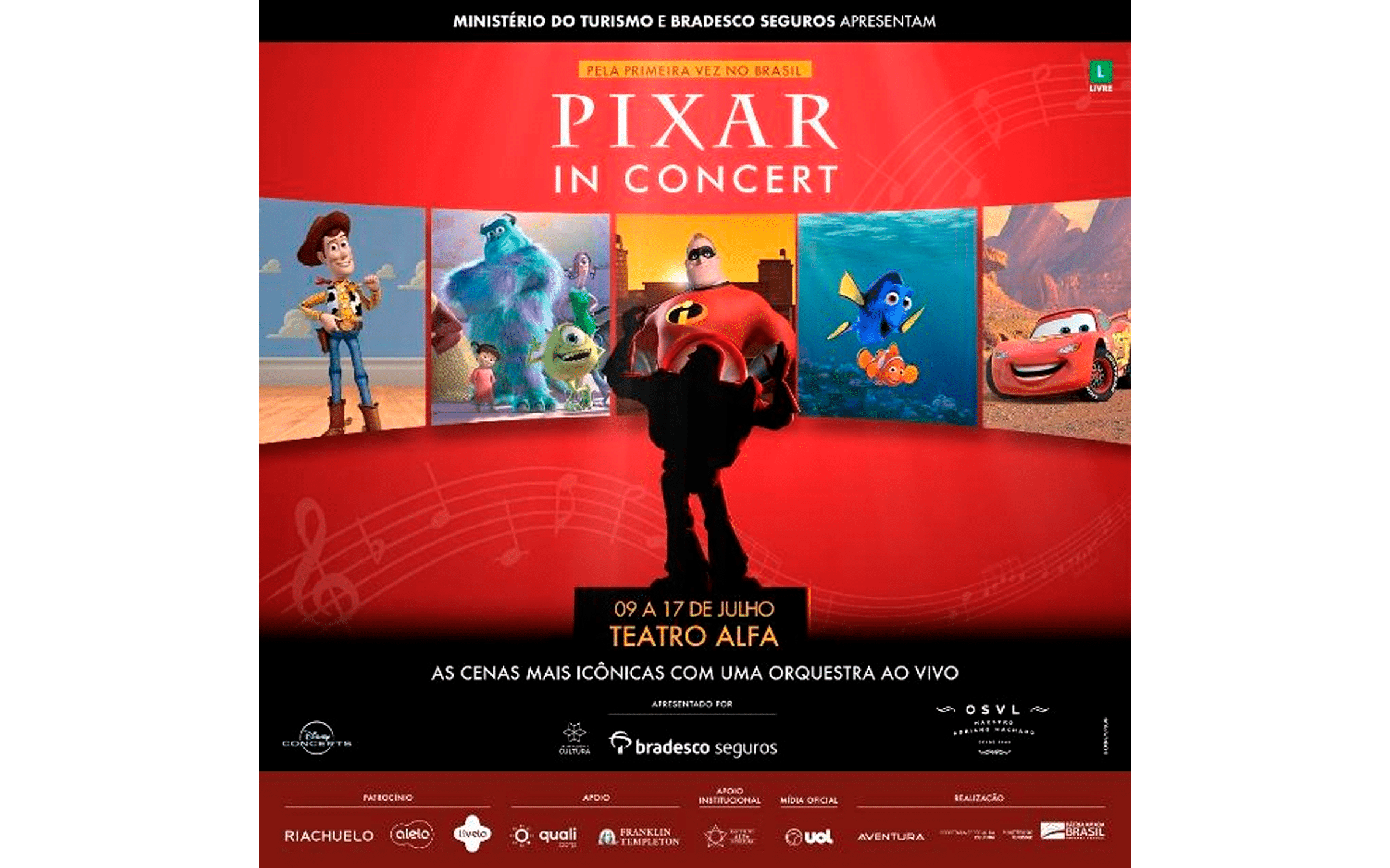 “Pixar In Concert” vai estreiar com várias ativações exclusivas