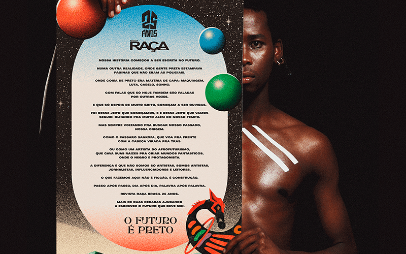 Revista Raça comemora 25 anos com campanha Afrofuturista
