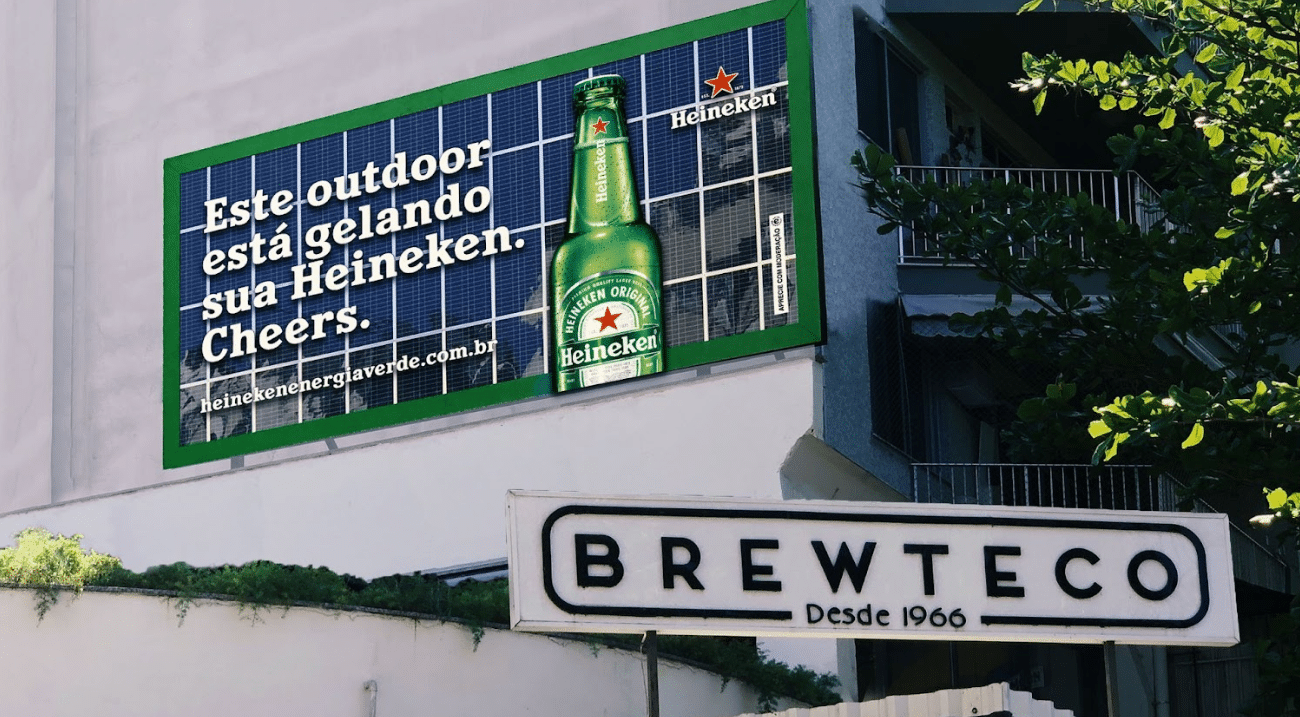 Novos outdoors da Heineken gelam cerveja utilizando energia solar
