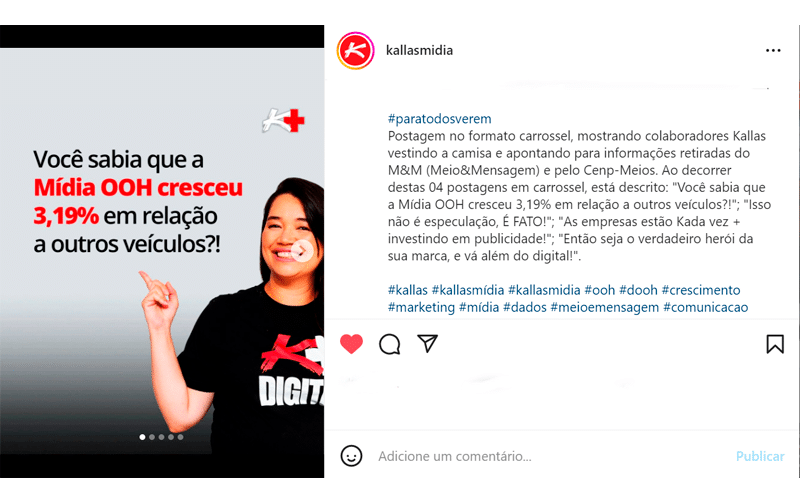 Kallas Mídia OOH adere à iniciativa de inclusão social no Instagram